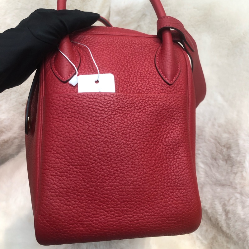 Hermes Lindy 30 紅色金扣 TC皮 XC355-2