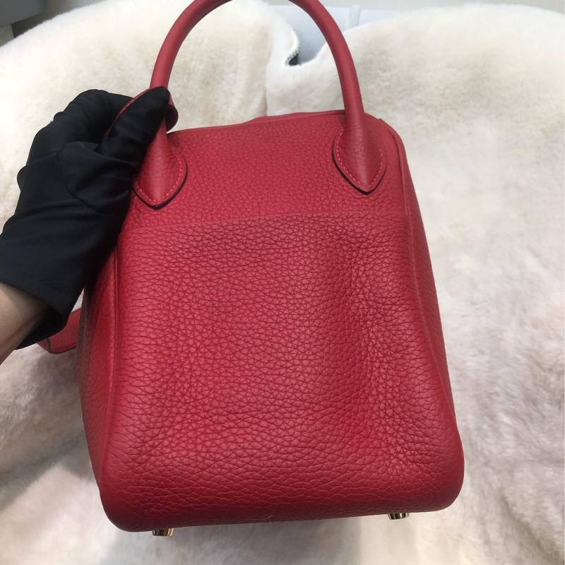 Hermes Lindy 30 紅色金扣 TC皮 XC355-3