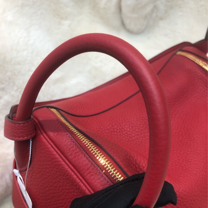 Hermes Lindy 30 紅色金扣 TC皮 XC355-6