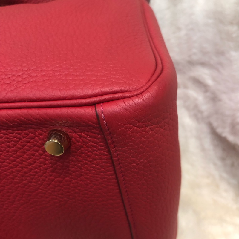 Hermes Lindy 30 紅色金扣 TC皮 XC355-9