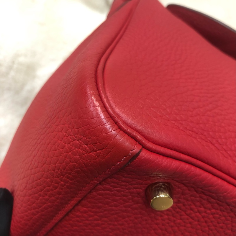 Hermes Lindy 30 紅色金扣 TC皮 XC355-10