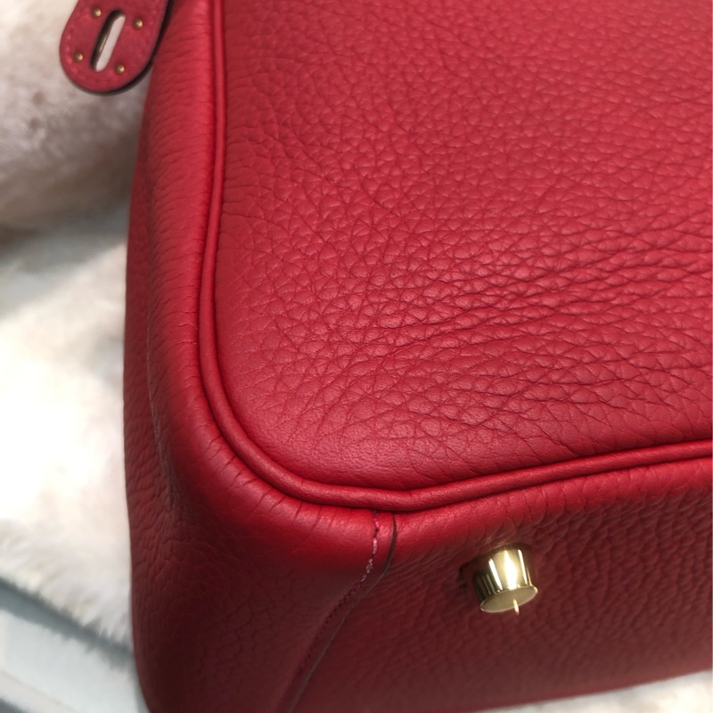 Hermes Lindy 30 紅色金扣 TC皮 XC355-12