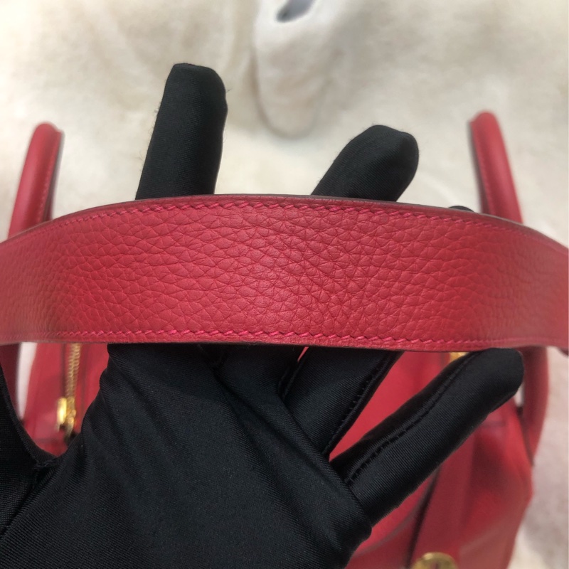 Hermes Lindy 30 紅色金扣 TC皮 XC355-13