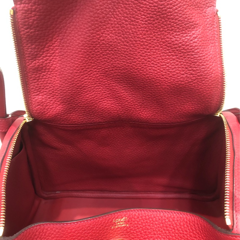 Hermes Lindy 30 紅色金扣 TC皮 XC355-17