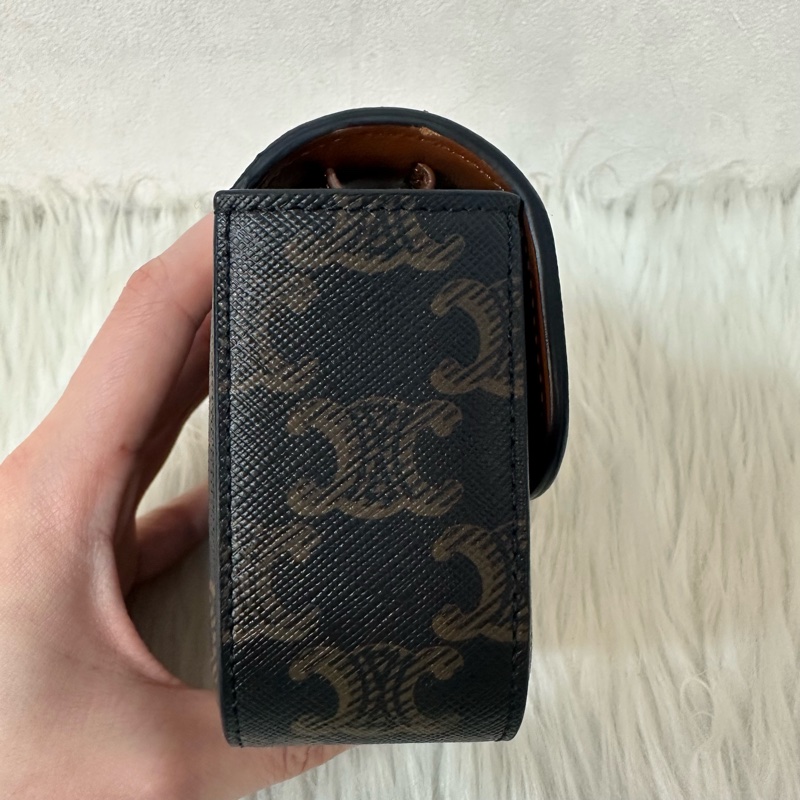 Celine 老花金釦凱旋門迷你斜背包-4