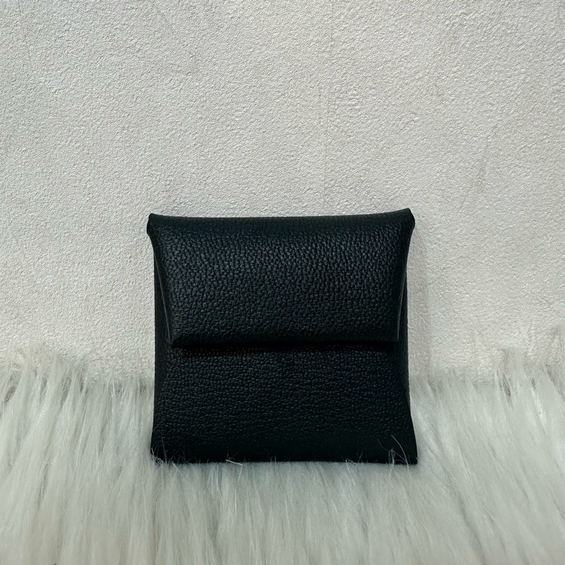 Hermes 黑粉皮卡包 零錢包 Bastia-0