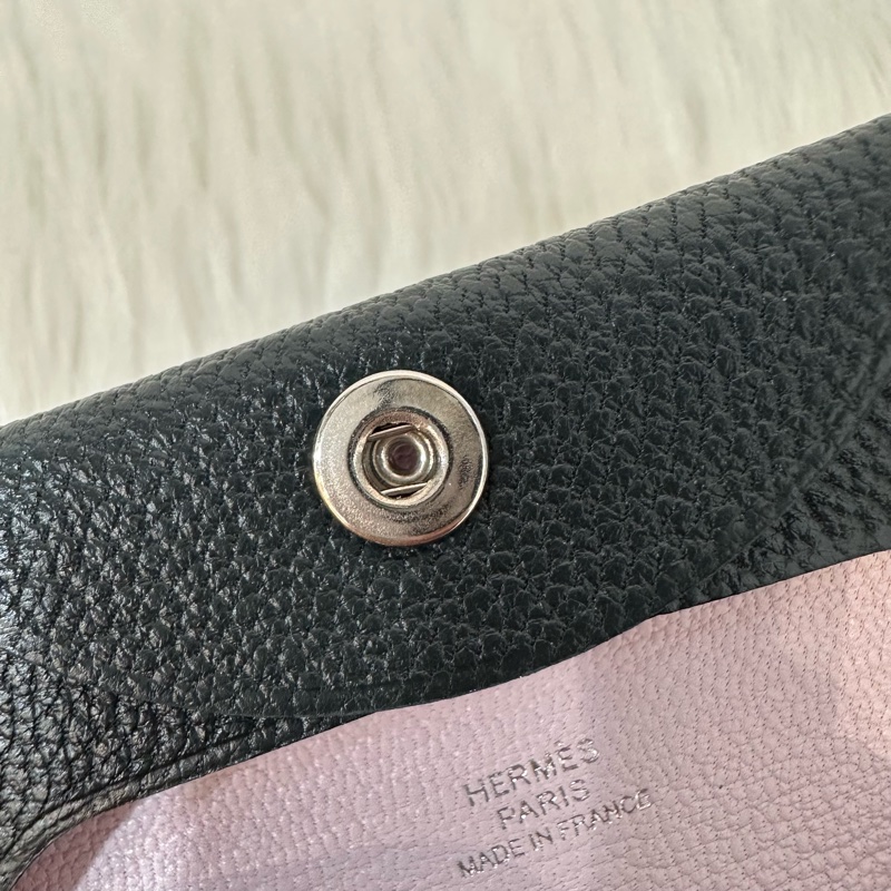 Hermes 黑粉皮卡包 零錢包 Bastia-14