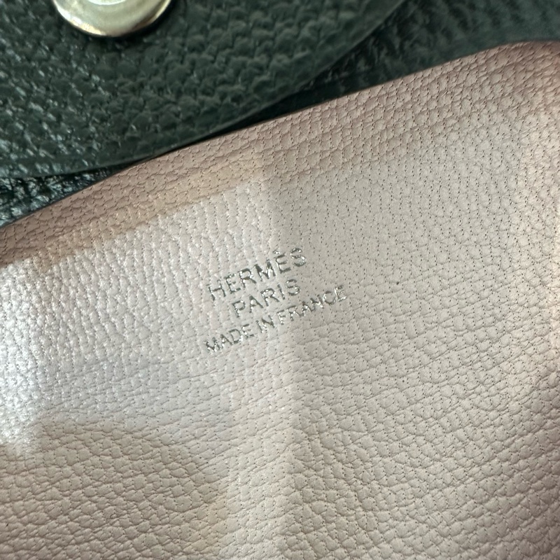 Hermes 黑粉皮卡包 零錢包 Bastia-15