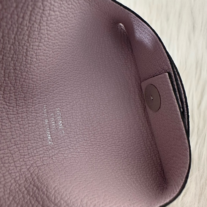 Hermes 黑粉皮卡包 零錢包 Bastia-17