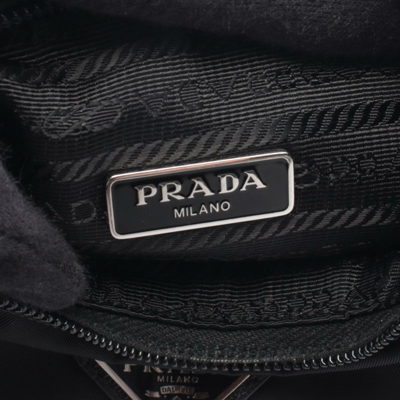 PRADA Re-Edition 2000 迷你手提包 1NE515_RDH0_F0002 尼龍黑 二手 女士-3