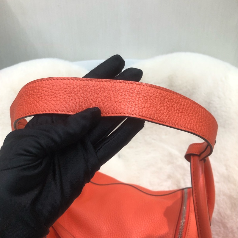 Hermes Lindy 30 銀扣火焰橙色 內裏酒紅色 XC357-8