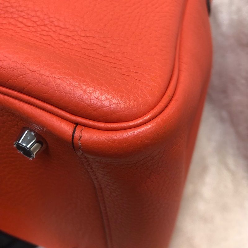 Hermes Lindy 30 銀扣火焰橙色 內裏酒紅色 XC357-10