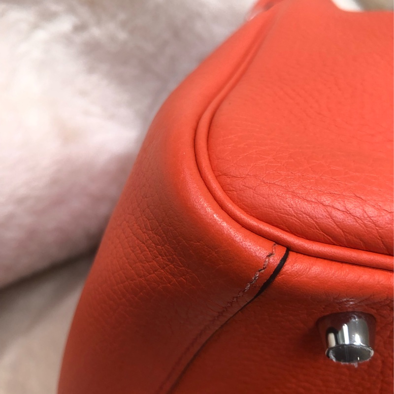 Hermes Lindy 30 銀扣火焰橙色 內裏酒紅色 XC357-11