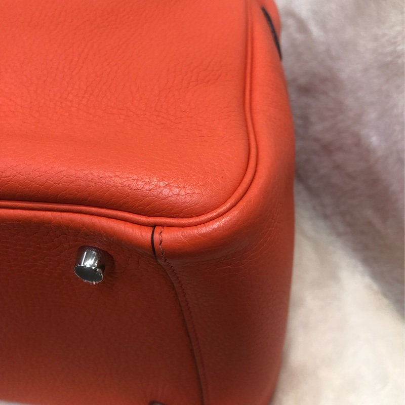 Hermes Lindy 30 銀扣火焰橙色 內裏酒紅色 XC357-12