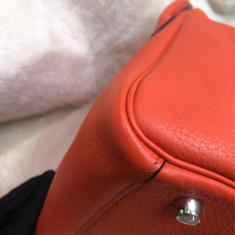 Hermes Lindy 30 銀扣火焰橙色 內裏酒紅色 XC357-13