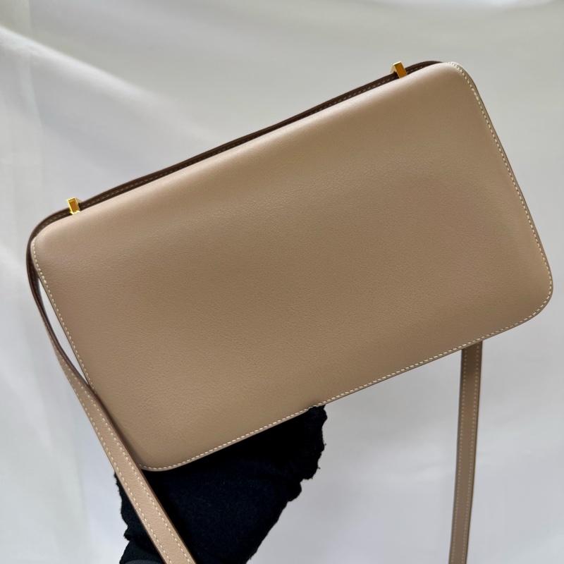 愛馬仕 HERMES  Constance Elan Swift 小牛皮琺瑯H扣斜背包（斑鳩灰）□R STAMP-1