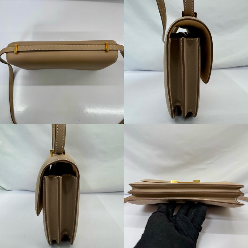 愛馬仕 HERMES  Constance Elan Swift 小牛皮琺瑯H扣斜背包（斑鳩灰）□R STAMP-2