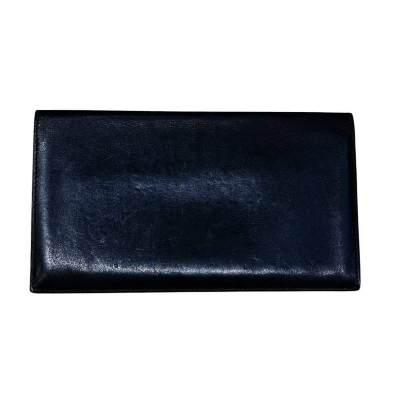 HERMES 愛馬仕 Citizen Twill 皮革 長夾 深藍色 銀釦-1