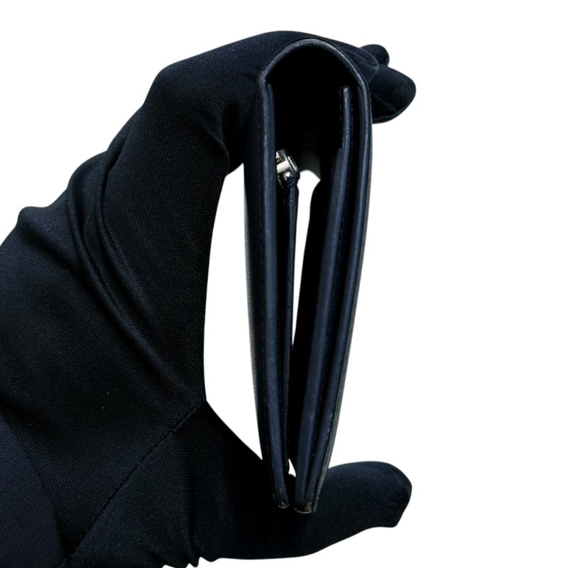 HERMES 愛馬仕 Citizen Twill 皮革 長夾 深藍色 銀釦-2