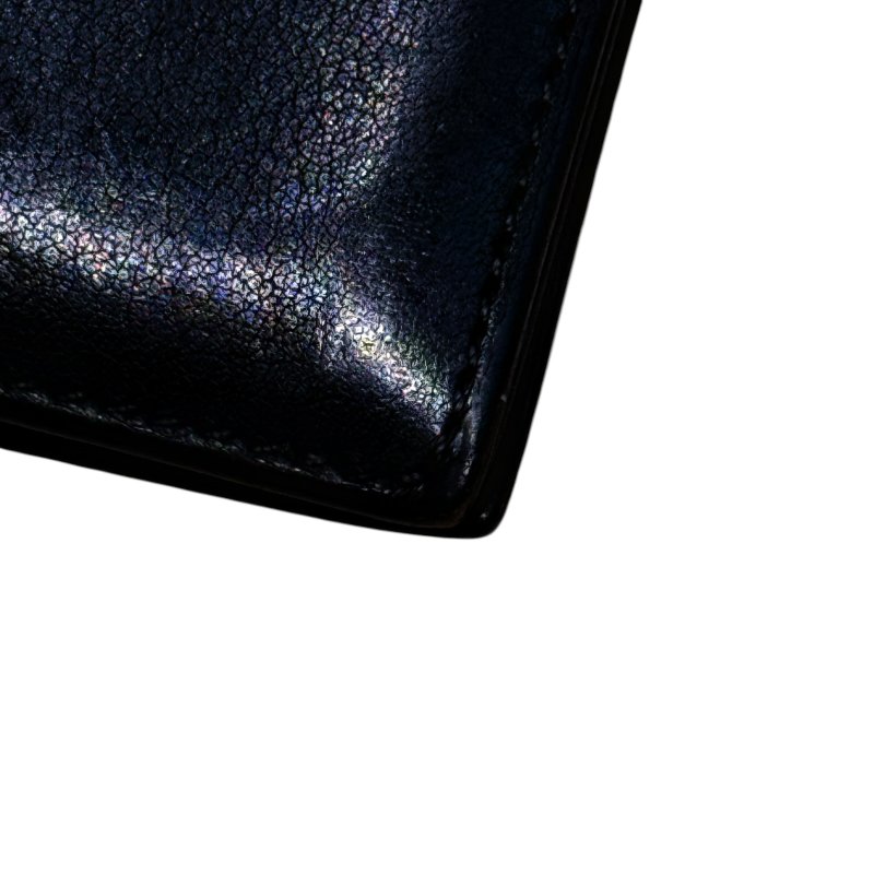 HERMES 愛馬仕 Citizen Twill 皮革 長夾 深藍色 銀釦-14