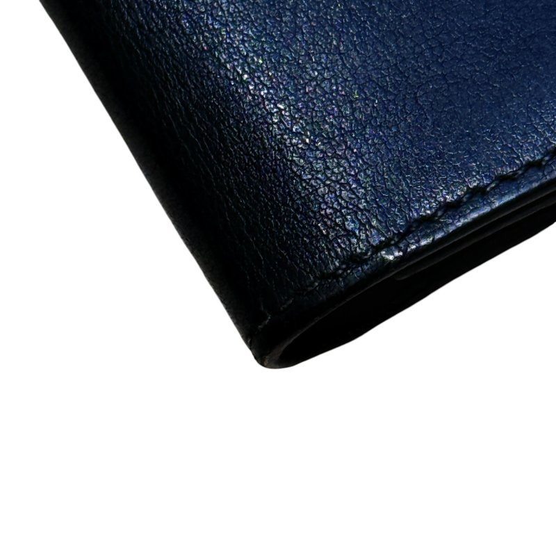 HERMES 愛馬仕 Citizen Twill 皮革 長夾 深藍色 銀釦-16