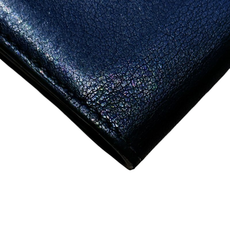 HERMES 愛馬仕 Citizen Twill 皮革 長夾 深藍色 銀釦-17