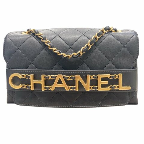 CHANEL 香奈兒 Enchained Flap Bag 小牛皮 黑色 金扣