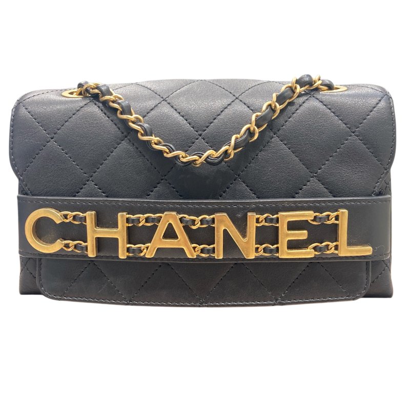 CHANEL 香奈兒 Enchained Flap Bag 小牛皮 黑色 金扣-0