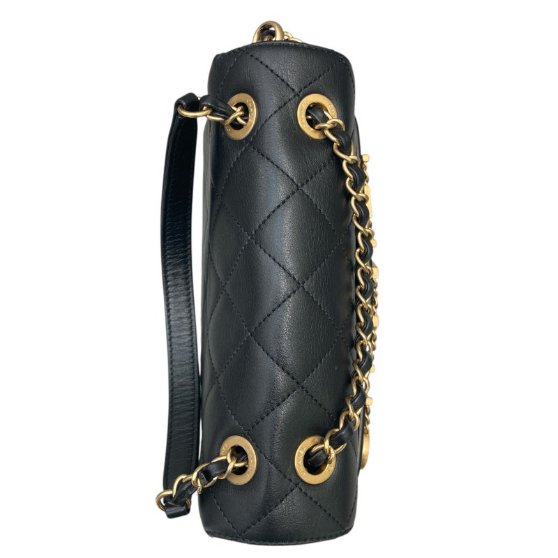 CHANEL 香奈兒 Enchained Flap Bag 小牛皮 黑色 金扣-9