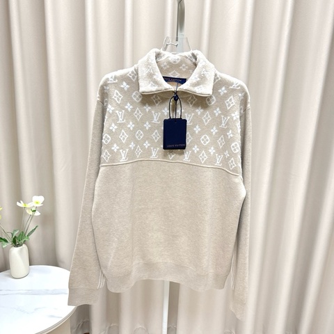 LV 路易威登 uniform SKI滑雪系列 羊毛半拉鍊套頭衫針織毛衣 S碼 肩寬47 胸圍108衣長63