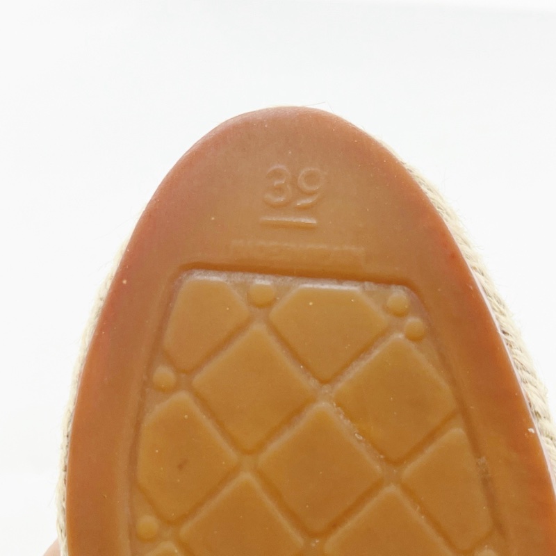 95新Chanel香奈兒/藍色經典雙C菱格紋漁夫鞋/39碼-5