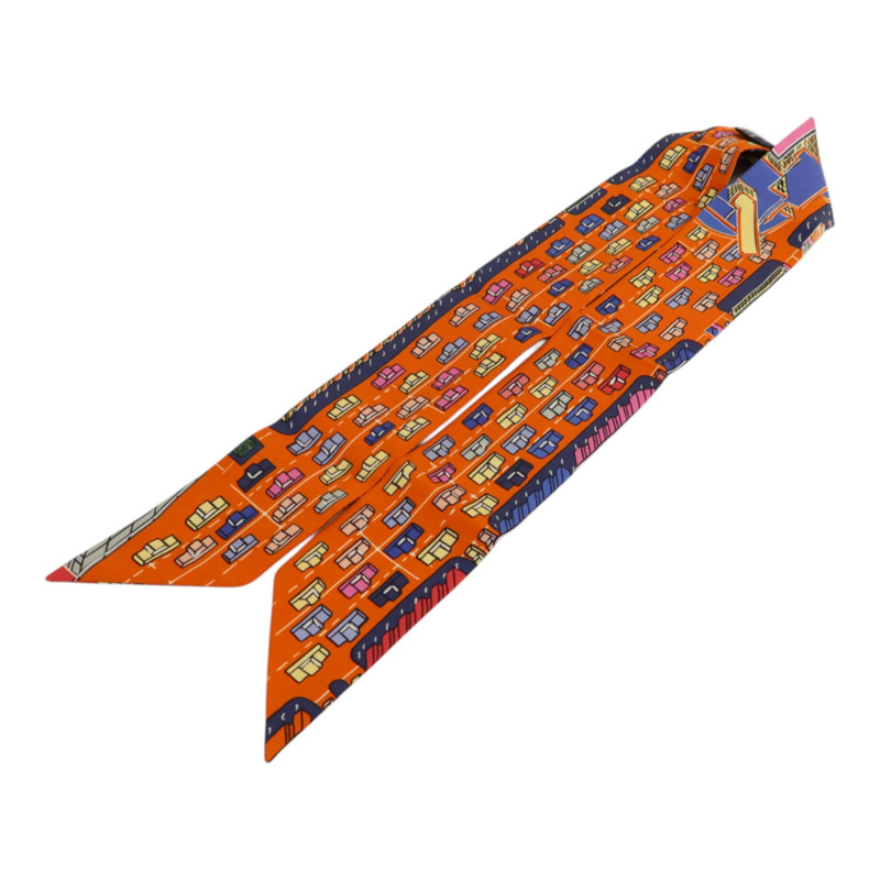 HERMES 絲質Twilly絲巾-3