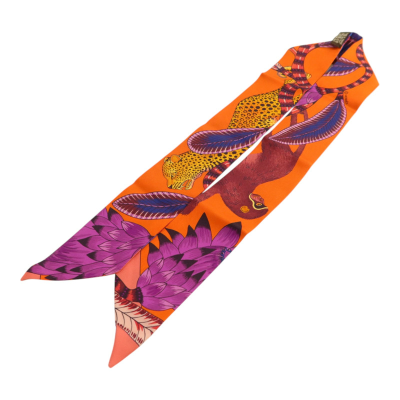HERMES 絲質Twilly絲巾-3
