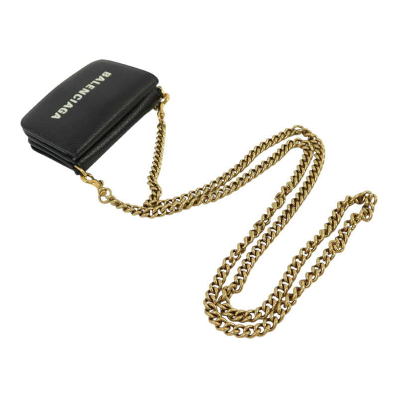 BALENCIAGA 牛皮皮革Mini Wallet on Chain金扣鏈帶肩背袋-2