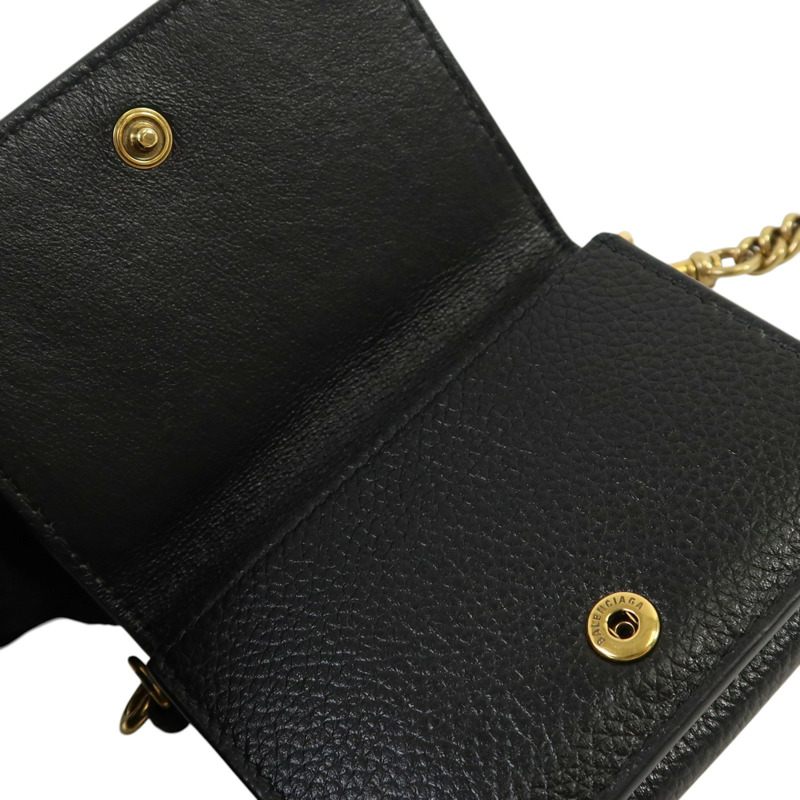 BALENCIAGA 牛皮皮革Mini Wallet on Chain金扣鏈帶肩背袋-8