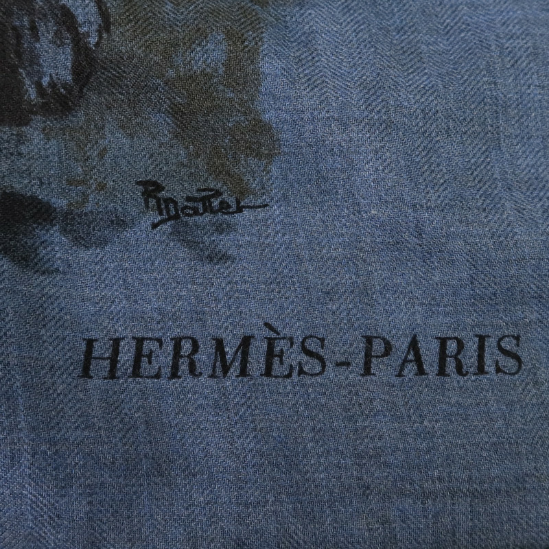 HERMES 羊絨/絲質Scarf 140x140圍巾-8