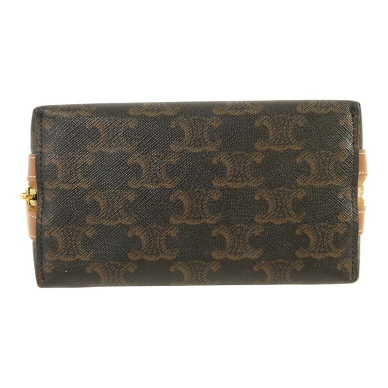 CELINE Trionphe帆布Pouch金扣手拿包-3