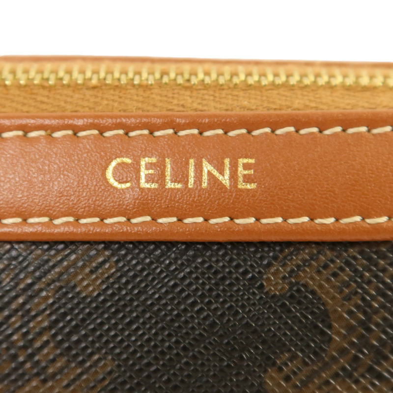 CELINE Trionphe帆布Pouch金扣手拿包-5