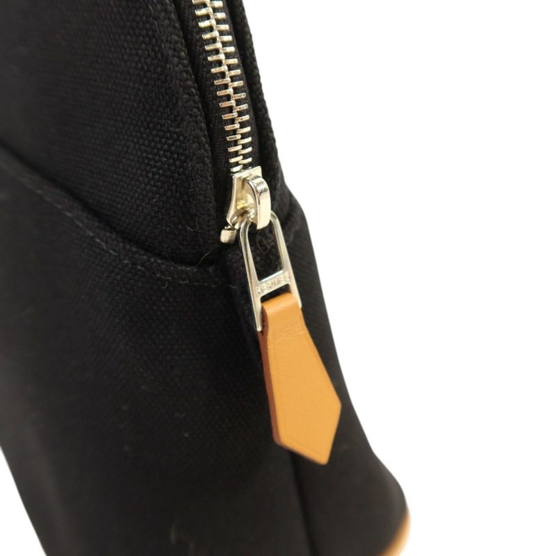 HERMES 帆布Bolide Case Medium銀扣手拿包-8