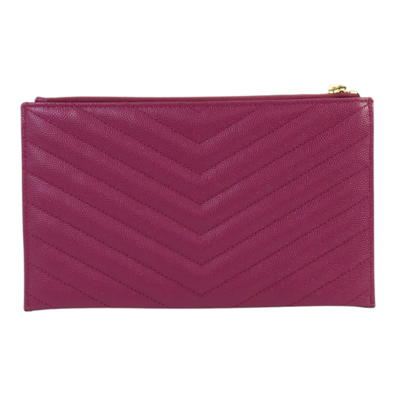 SAINT LAURENT 牛皮皮革Pouch金扣手拿包-1