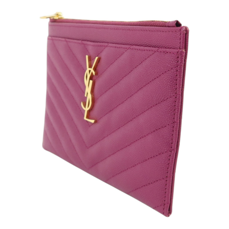 SAINT LAURENT 牛皮皮革Pouch金扣手拿包-2