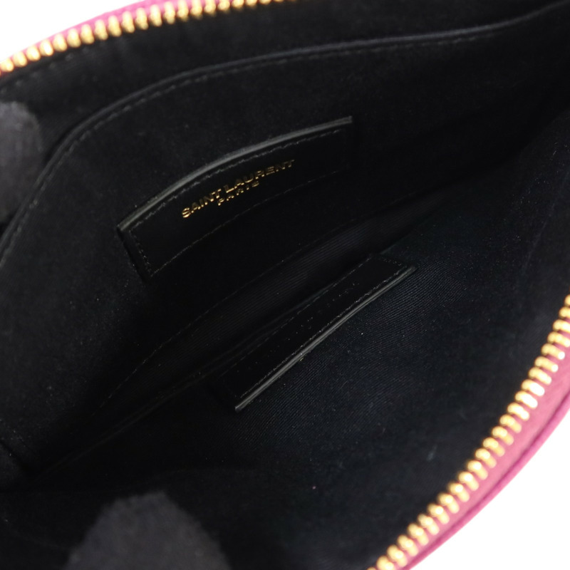 SAINT LAURENT 牛皮皮革Pouch金扣手拿包-4