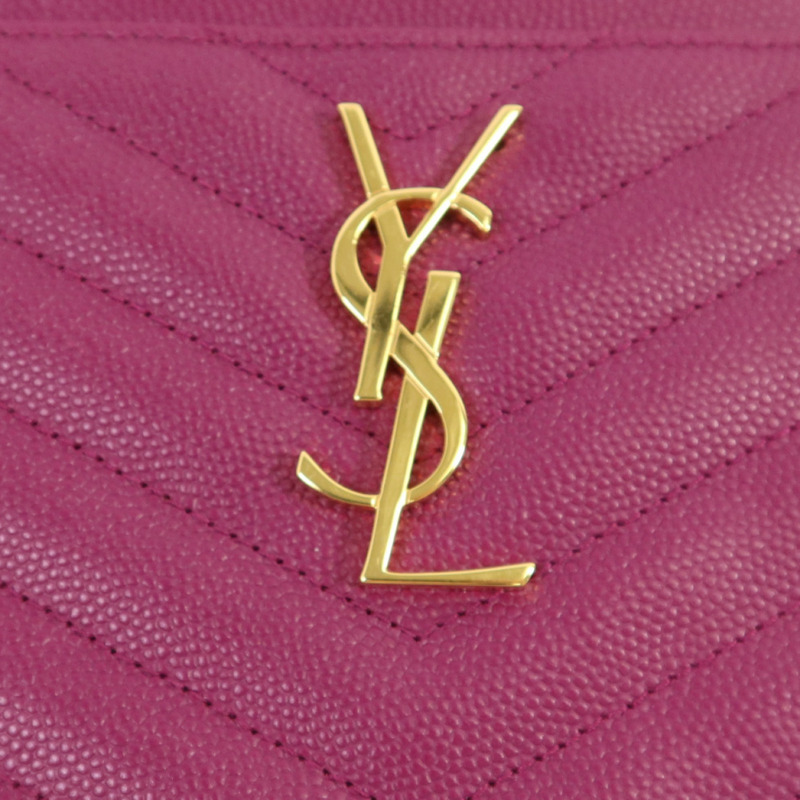 SAINT LAURENT 牛皮皮革Pouch金扣手拿包-7