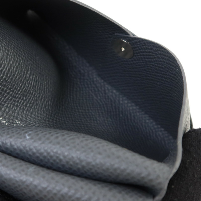 HERMES 【Hermes Fair】Epsom皮革Calvi Duo Compact Card Case銀扣卡片套Ardoise-6