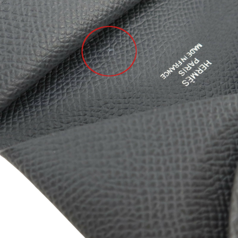 HERMES 【Hermes Fair】Epsom皮革Calvi Duo Compact Card Case銀扣卡片套Ardoise-17