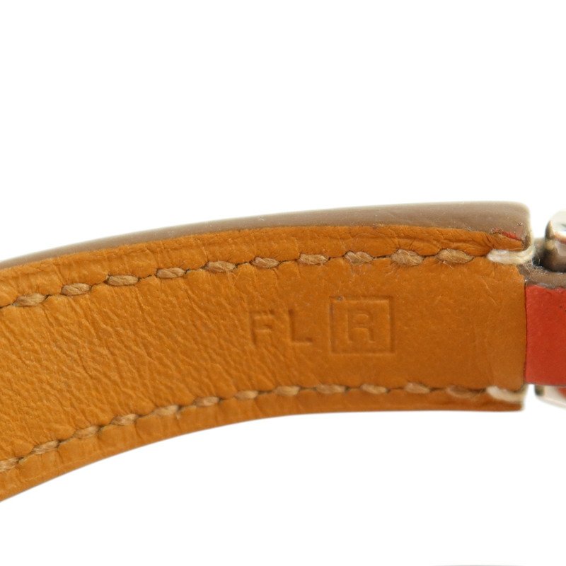HERMES Swift皮革Rivale Double Tour Bracelet銀扣手鏈-7