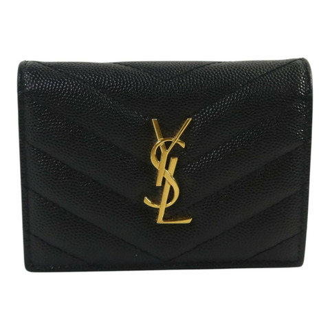 SAINT LAURENT 牛皮皮革Wallet金扣錢包