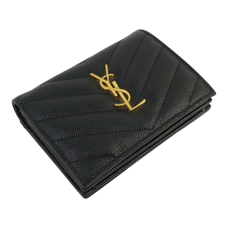 SAINT LAURENT 牛皮皮革Wallet金扣錢包-3