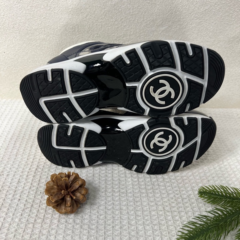 98新 香奈兒/Chanel 漢堡系列藍色透明熊貓血女休閒鞋運動鞋 碼數35.5-4