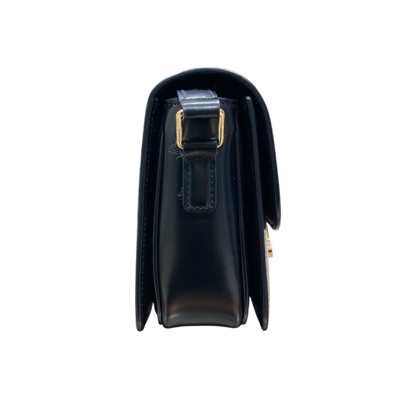 CELINE 賽琳 TEEN TRIOMPHE 凱旋門側背包 皮革 黑色 金釦-4